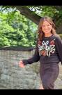 Love & Roses X Binky Chocolate Bow and Bird Embroidered Detail Crew Neck Cosy Jumper - Image 2 of 5