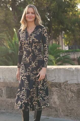 Gold chain shirt dress hot sale