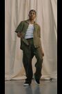 Green Linen Cotton Short Sleeve Shirt - Image 2 of 5