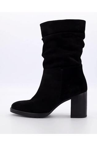 Dune London Black Prominent Ruched Heeled Ankle Boots - Image 2 of 7