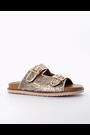 Dune London Gold Lequin Double Buckle Footbed Sandals - Image 2 of 7