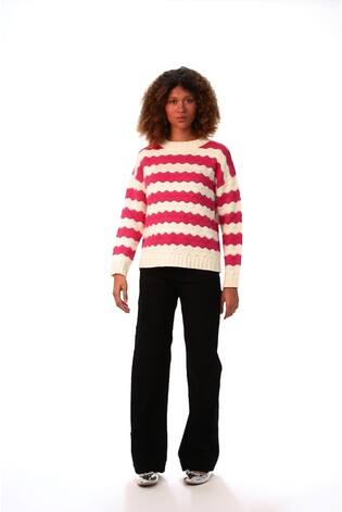 Roman Pink Wave Colour Block Knit Jumper - Image 2 of 6