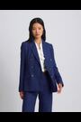Lauren Ralph Lauren Blue Ryen Pinstripe Double Breasted Linen Blazer - Image 2 of 9