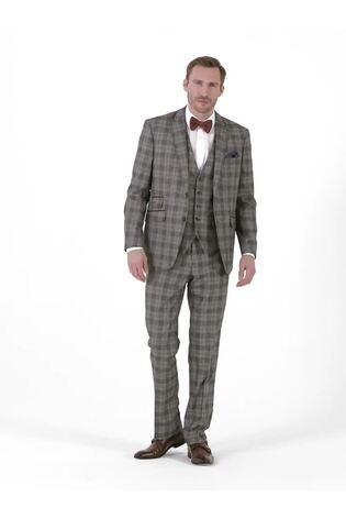 Skopes Grey Tailored Fit Tatton Check Suit: Jacket - Image 2 of 6