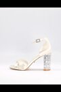 Dune London Cream Malena Crystal Block Heel Sandals - Image 2 of 7