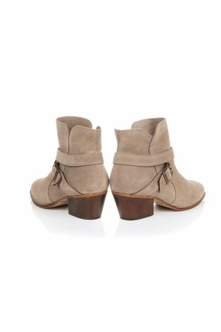 Barbour® Taupe Brown Nives Suede Stacked Heel Ankle Boots - Image 2 of 5 Barbour® Taupe Brown Nives Suede Stacked Heel Ankle Boots - Image 2 of 5
