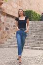 Sosandar Blue Slim Leg Mom Jeans - Image 2 of 6