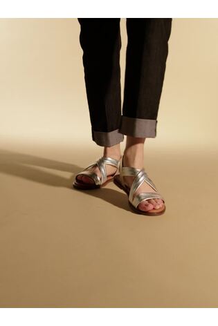 Jones Bootmaker Silver Wide Fit Hali Leather Sandals - Image 2 of 6 Jones Bootmaker Silver Wide Fit Hali Leather Sandals - Image 2 of 6