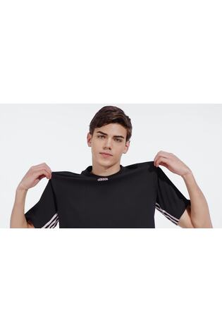 adidas Black Boyfriend Sportswear Dance 3-Stripes Cotton T-Shirt