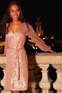 Sosandar Rose Gold Sequin Relaxed Glamour Stretch Dress - Image 2 of 5