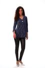 Roman Blue Shimmer Zig Zag Pleat Front Top - Image 2 of 6