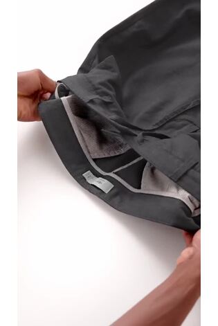 Preto - Ajuste cônico regular - Calças chino de linho e algodão - Imagem 2 de 11