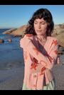 Coral Pink Seascape Knitted Cardigan - Image 2 of 8