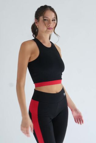 Pineapple Black Womens Midi Crop Top - Image 2 of 8