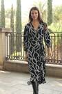 Sosandar BLACK CHAIN Ruffle Wrap Dress - Image 2 of 6