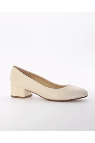 Dune London Cream Regular Fit Bracket Low Heel Comfort Court Shoes - Image 2 of 7