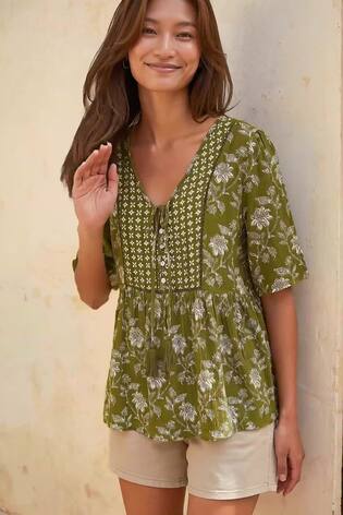 Túnica con borlas y estampado floral de Roman - Imagen 2 de 5