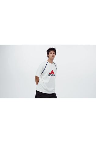 adidas White 100% Cotton Badge Of Sport T-Shirt - Image 2 of 7