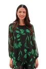 Roman Green Floral Chiffon Layered Tunic Top - Image 2 of 6
