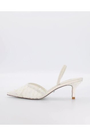 Dune London White Auras Bridal Star Heel Courts - Image 2 of 6