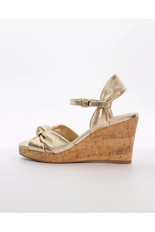 Dune London Gold Kaino Knotted Wedges