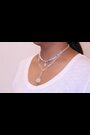 Bibi Bijoux Silver Tone Double Layer Ball & Disc Festivity Necklace - Image 2 of 5