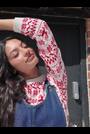 FatFace Renee Red Reindeer Fairisle Knitted Crew Jumper - Image 2 of 6