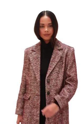Roman Red Petite Herringbone Smart Coat - Image 2 of 6