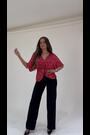 Girl In Mind Red animal Vera Twist Front Blouse - Image 2 of 5