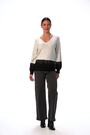 Roman Grey Colour Block V-Neck Boyfriend Jumper - Image 2 of 6