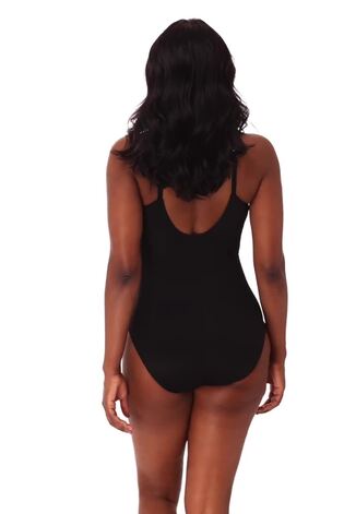 Miraclesuit Black Underwired Printed Foam Cupped Tummy Control Swimsuit - Image 2 of 6