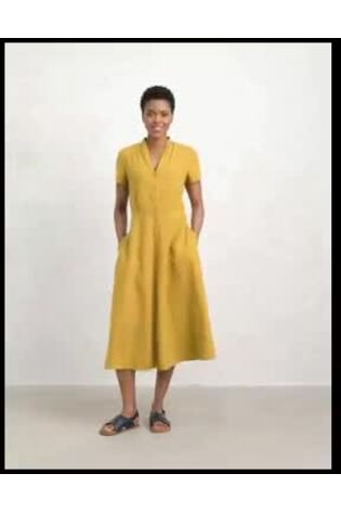 Buy Seasalt Yellow Cornwall Carved Wood Linen Dress from Next Austria