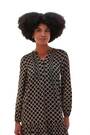 Roman Black Geo Print Pintuck Smock Dress - Image 2 of 6