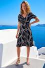 Roman Midikleid mit Blattdruck - Bild 2 von 5
