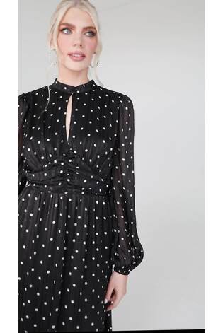 Lovedrobe Printed High Neck Black Midi Dress - Image 2 of 7
