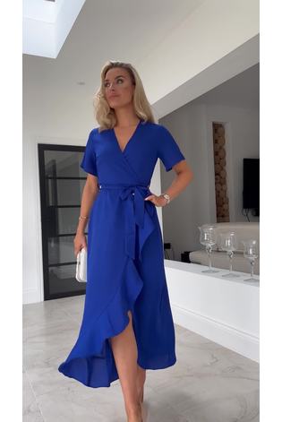 Cobalt blue wrap dress shop