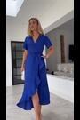 Girl In Mind Cobalt Blue Petite Farren Wrap Maxi Dress - Image 2 of 5