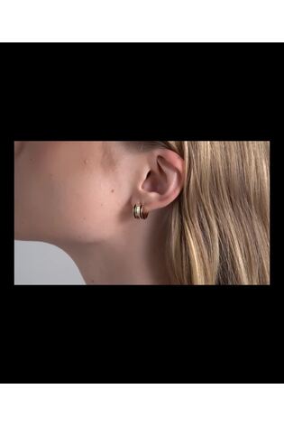 kullanvärinen/musta - Ted Baker ROLO -korvakorut, joissa on kullanväriset emalikuviot ja rullatut päärmäysnapit. - Kuva 2 / 6