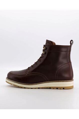 Dune London Brown Cranees Apron Wedge Hiker Boots - Image 2 of 6