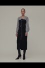 GapStudio Navy Blue Corduroy Belted Midi Dress - Image 2 of 6