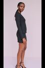 Pretty Lavish Black Lou Long Sleeve Embellished Trim Mini Dress - Image 2 of 5