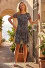 Roman Black Border Print Mesh Dress - Image 2 of 6