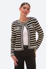 Roman Black Textured Stripe Print Pocket Cardigan - Image 2 of 6
