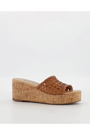 Buy Dune London Katey Brown Lattice Mule Wedges from Next Luxembourg
