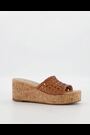 Dune London Katey Brown Lattice Mule Wedges - Image 2 of 6