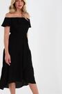Quiz Black Bardot Dip Hem Dress - Image 2 of 6