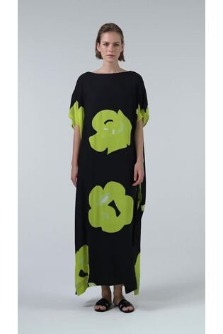 leem Black Printed Printed Kaftan - Image 2 of 6