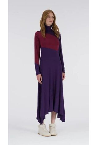 leem Purple High-Neck Jersey Dress - Image 2 of 6