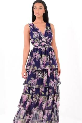 Quiz chiffon maxi dress outlet