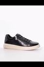 Dune London Black Tribute Zip Detail Cupsole Trainers - Image 2 of 6